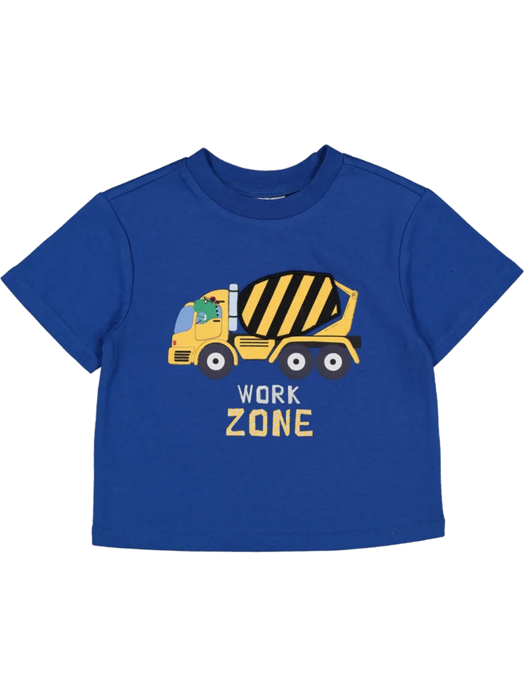 Blue Printed Short Sleeve T-Shirt