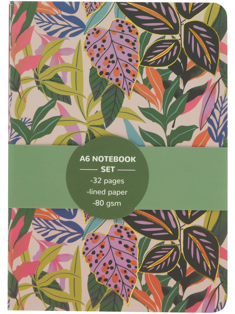 Assorted A6 Leafy Notebook Set