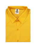 Yellow Short Sleeve High Raised Collar Shirt
