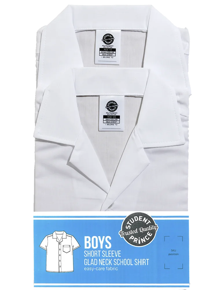2 Pack White Primary Gladneck Shirt