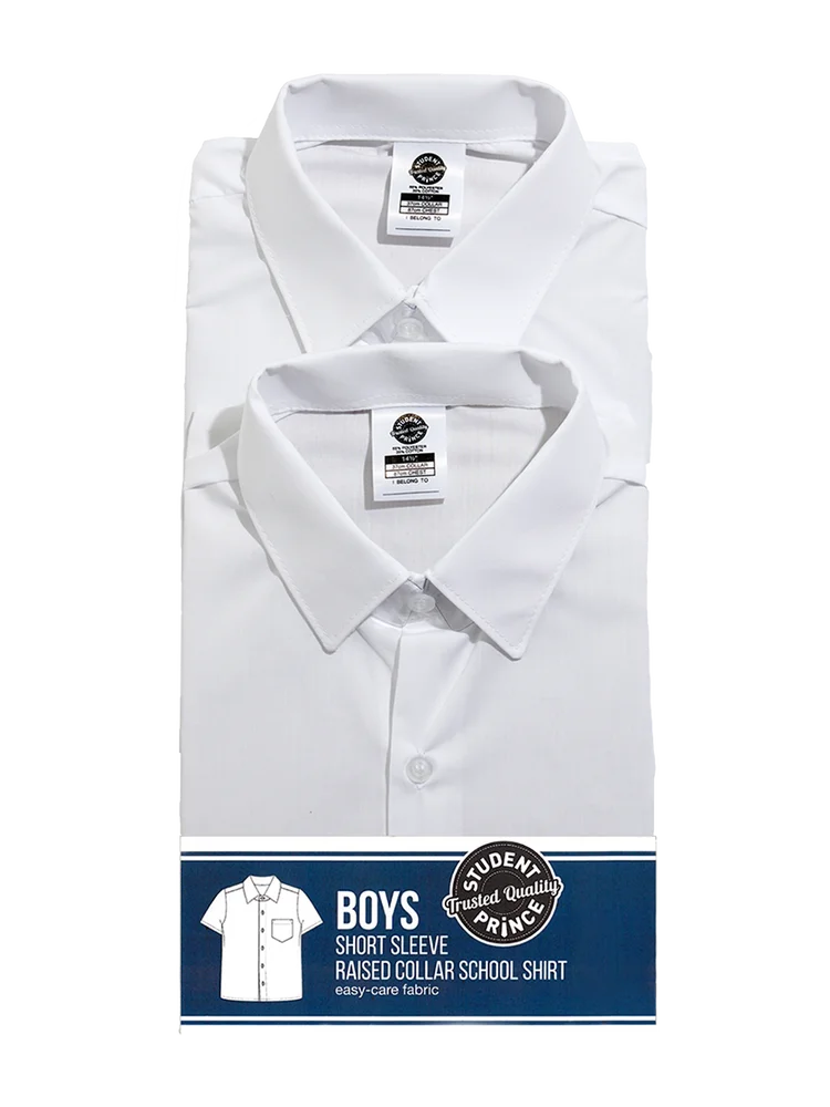 2 Pack White Short Sleeve High Shirt