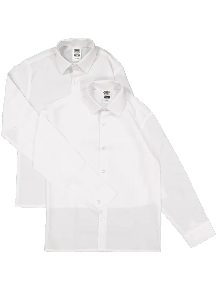 2 Pack White Long Sleeve Primary Shirt