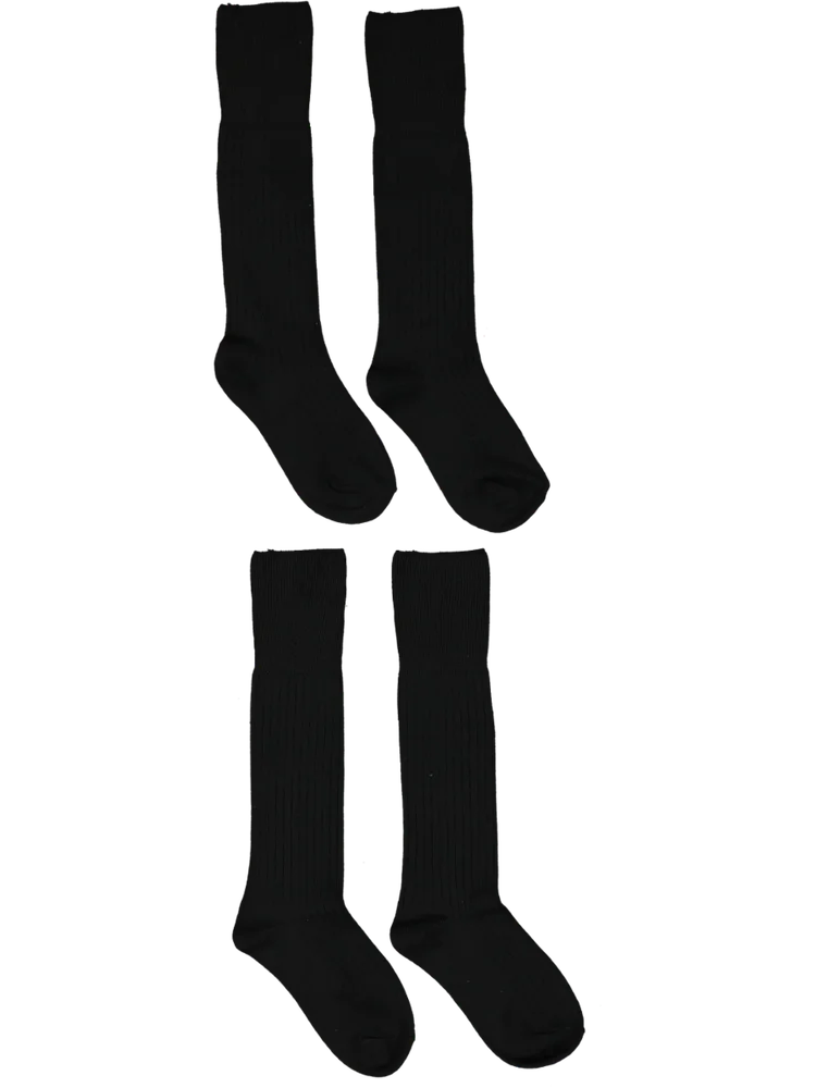 2 Pack Budget Black School Hose Socks