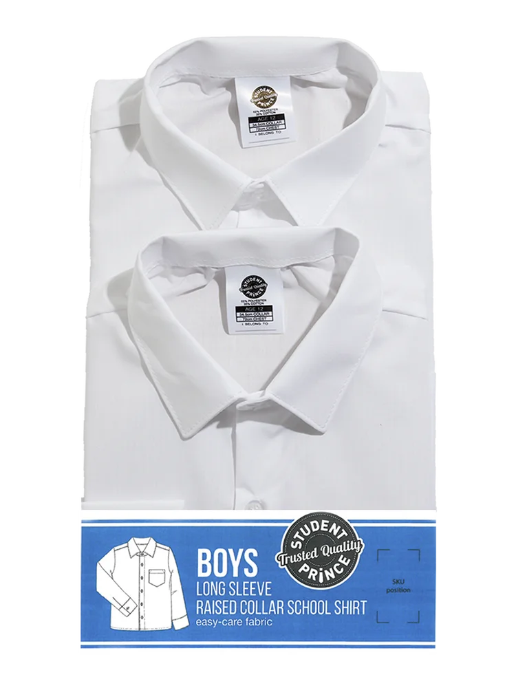2 Pack White Long Sleeve High Shirt