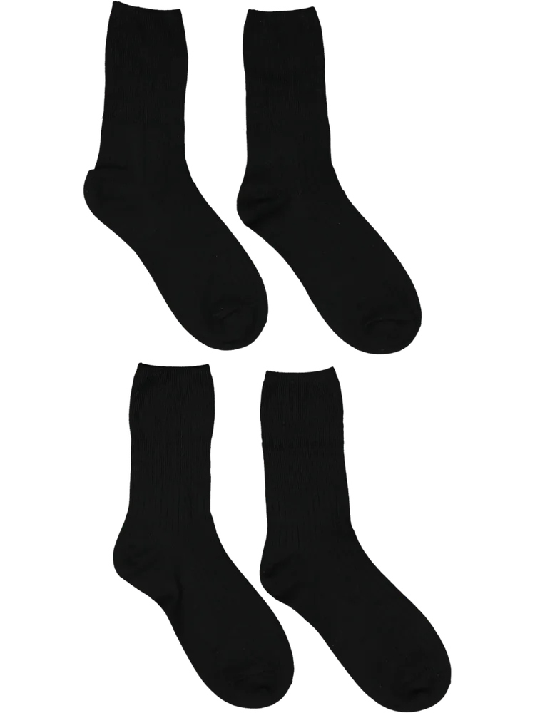 2 Pack Black Girls School Anklet Socks