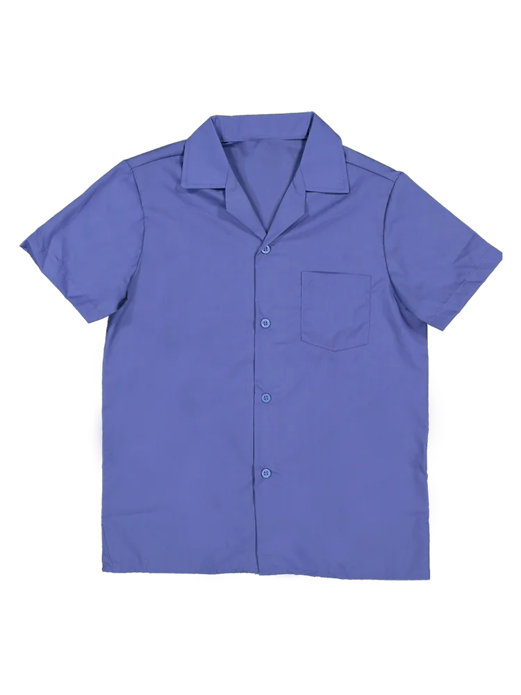 Short Sleeve Blue High Gladneck Shirt
