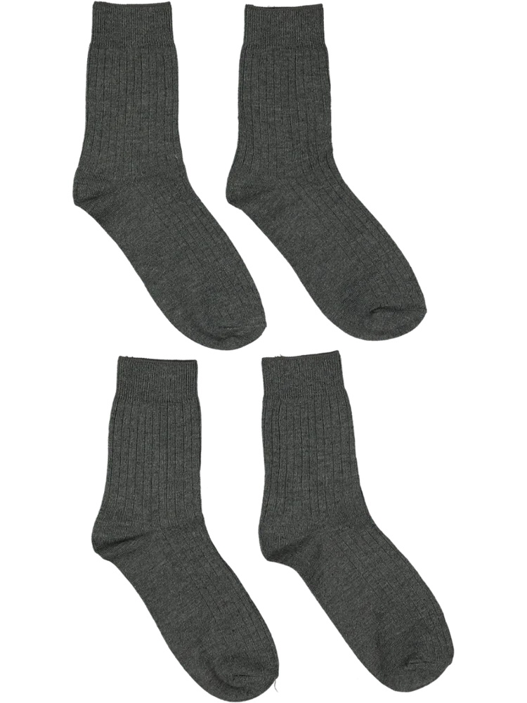 2 Pack Grey School Anklet Socks