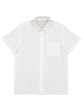 Boys White Short Sleeve Primary School Raised Collar Shirt (1)