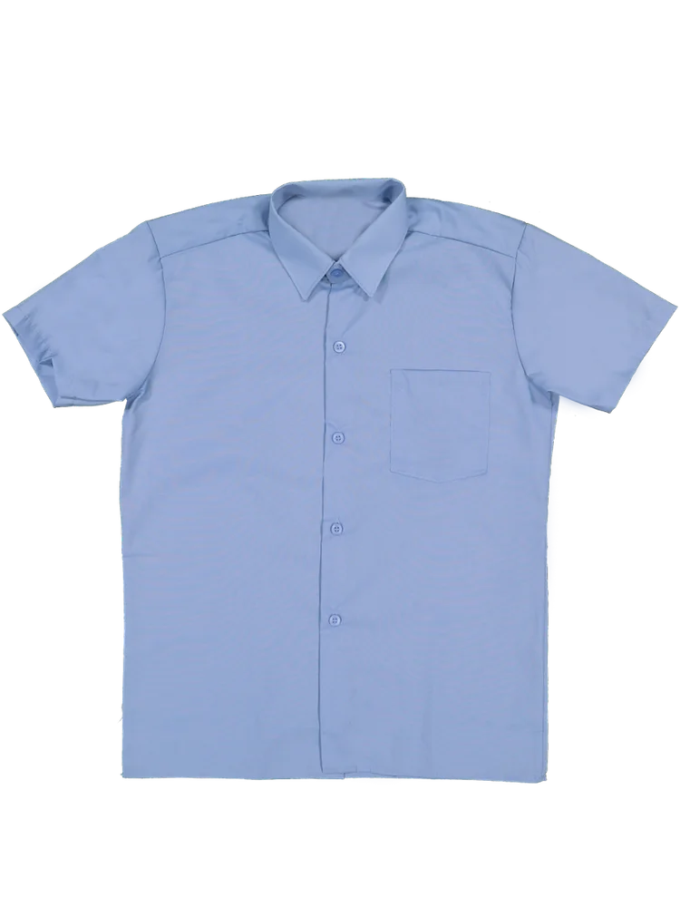 Light Blue High Raised Collar Shirt