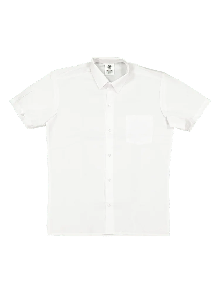 White Short Sleeve Raised Collar Primary School Shirt (1)