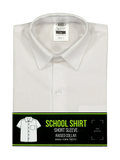 Boys White Budget High School  Raised Collar Shirt