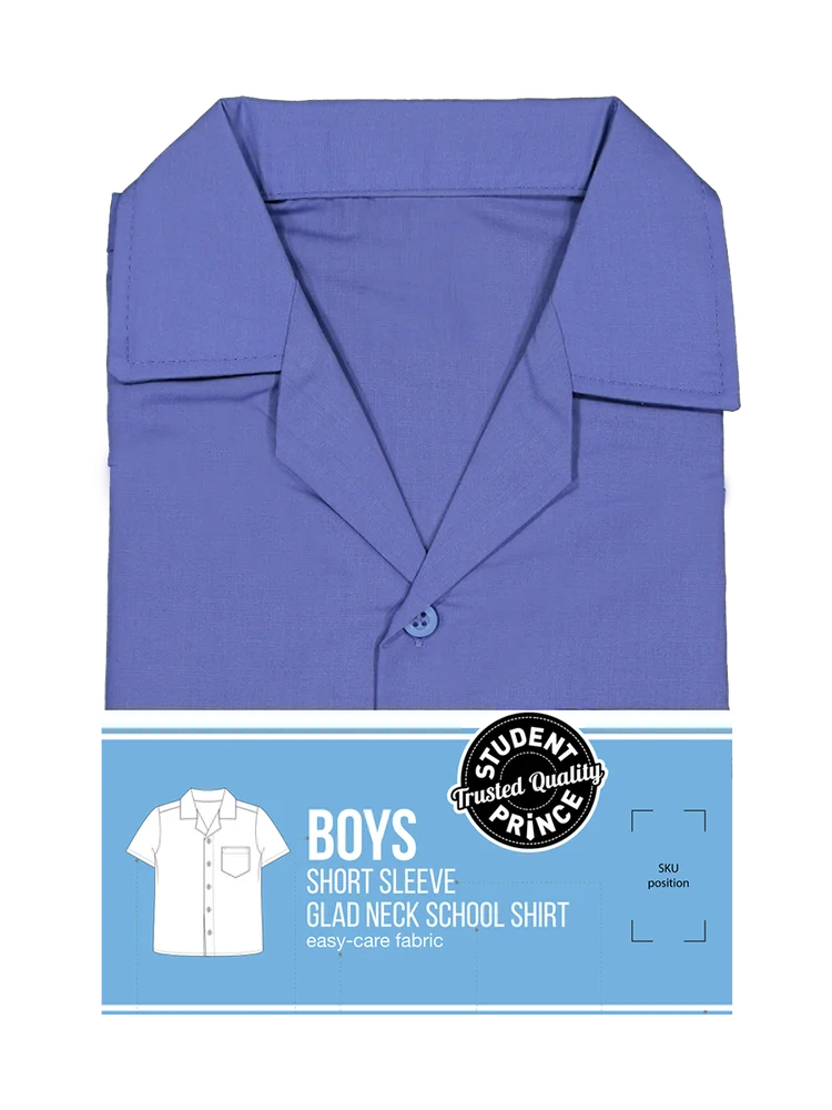 Short Sleeve Blue Primary School Gladneck Shirt