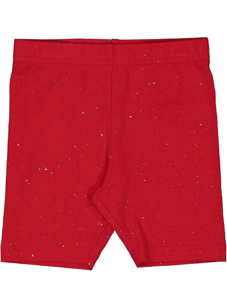 Red Glitter Cycle Shorts
