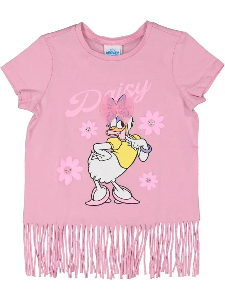 Pink Daisy T-Shirt With Tassels