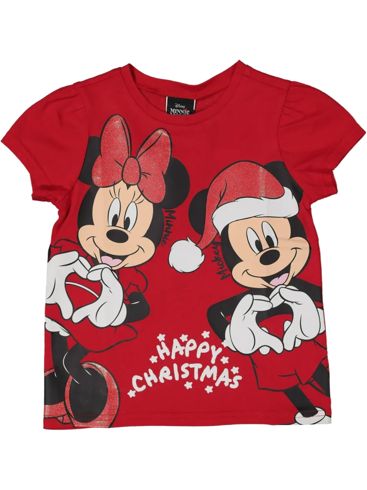 Red Minnie And Mickey Mouse Christmas T-Shirt