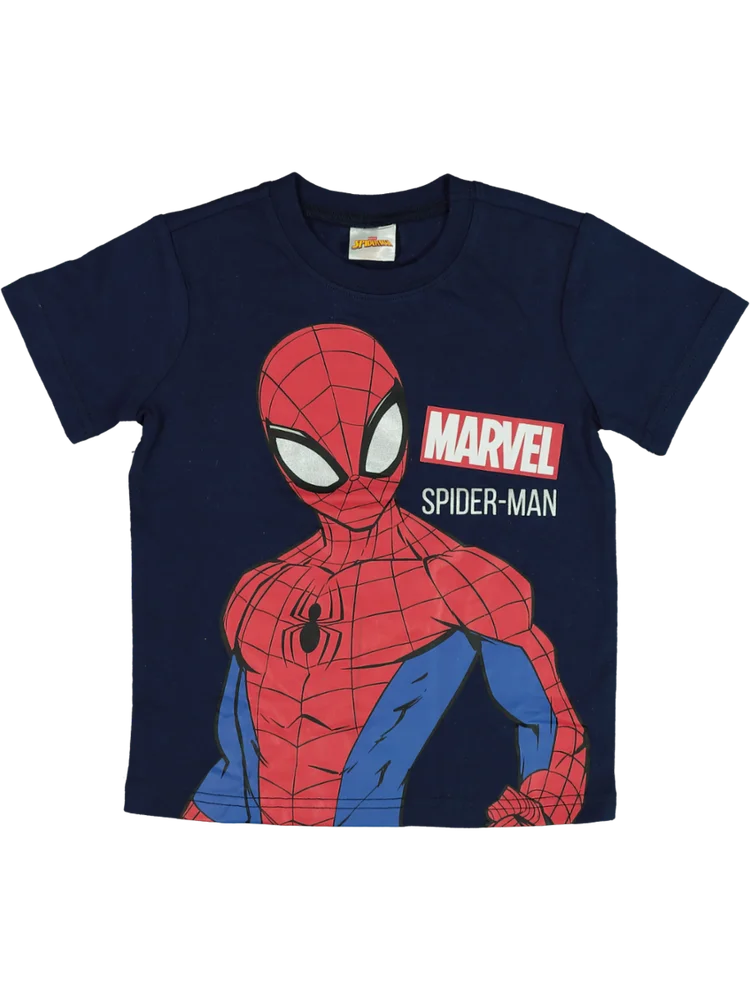 Navy Blue Spiderman Printed T-Shirt