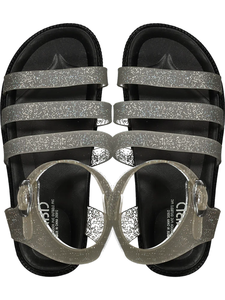 Metallic Silver Strapped Sandals
