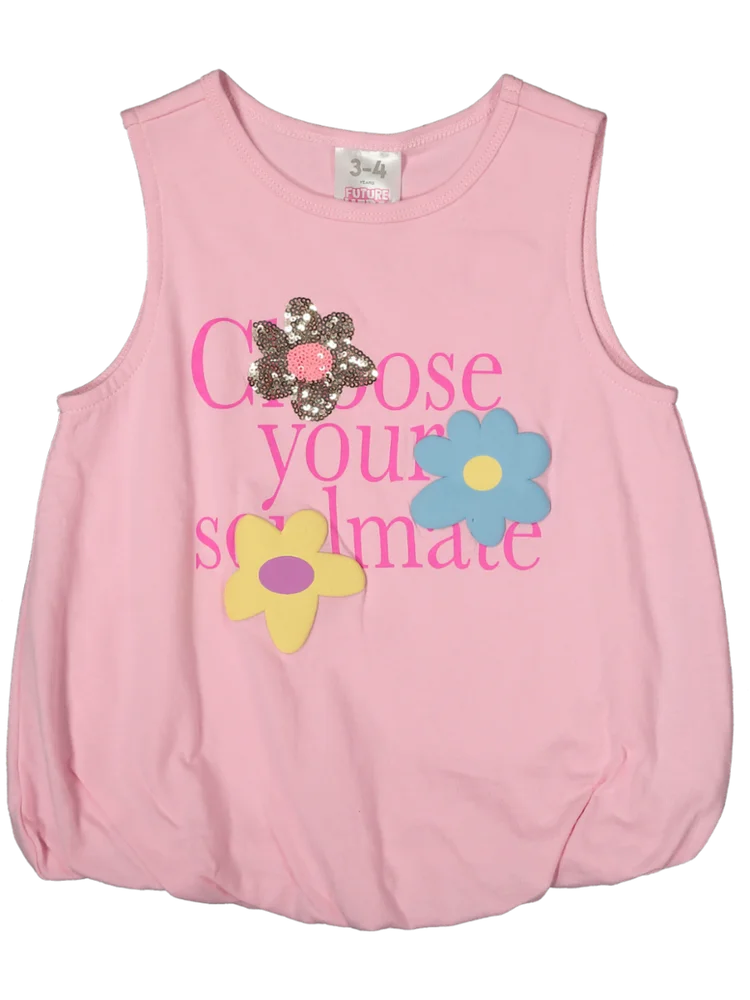 Pink T-Shirt With Bubble Hem