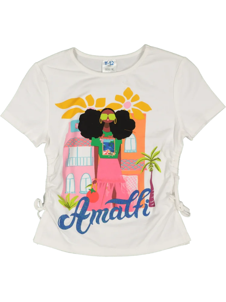 Ruched White T-Shirt