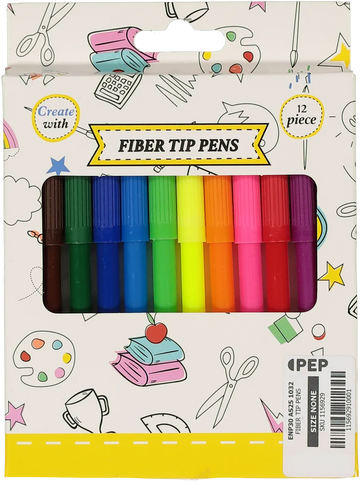 12 Piece Fibre Tip Pens