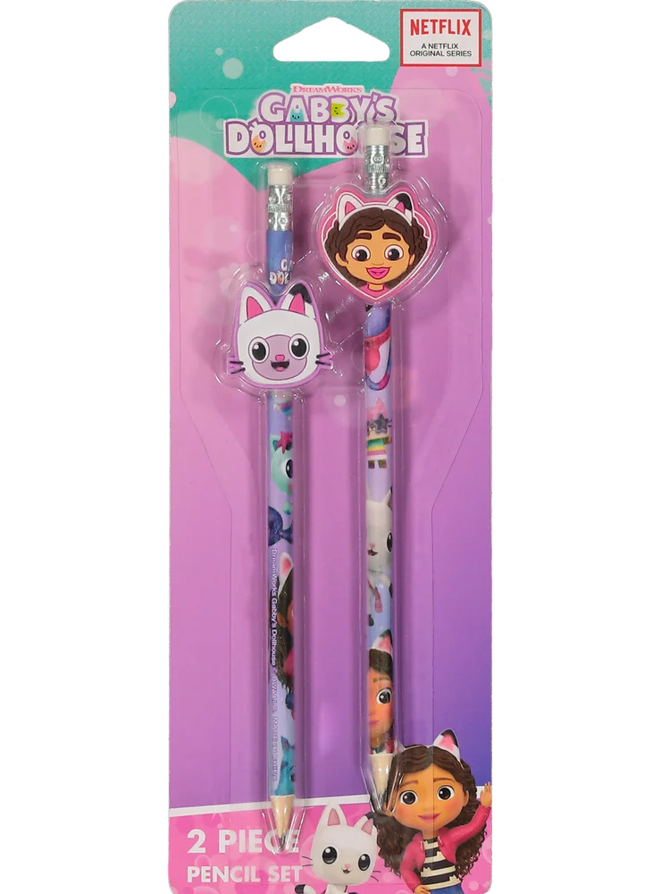 2 Piece Gabby's Dollhouse Pencils