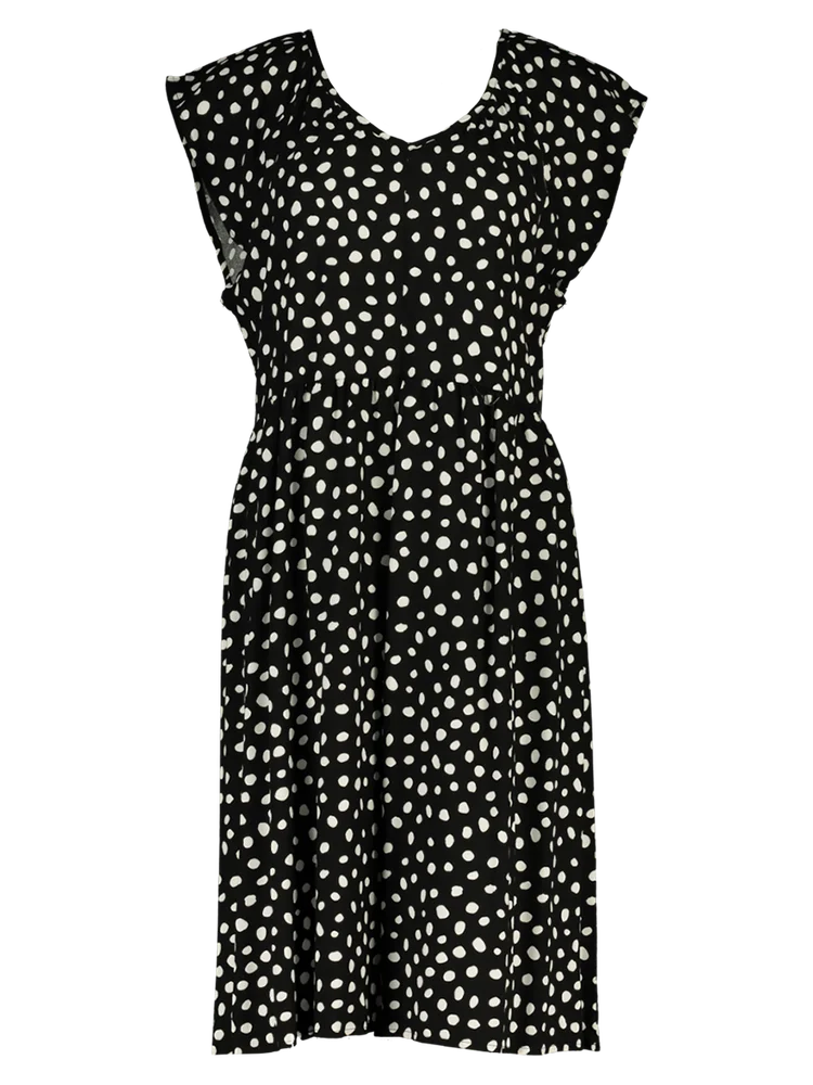 Sleeveless Spotted Print Midi Dress