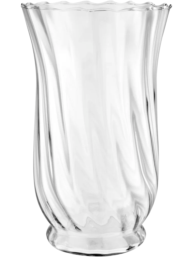 Glass Vase with Wavy Rim and Swirl Design 14.8x24.7cm – PEP Online