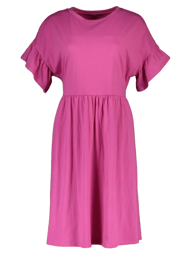 Pink Flare Midi Dress