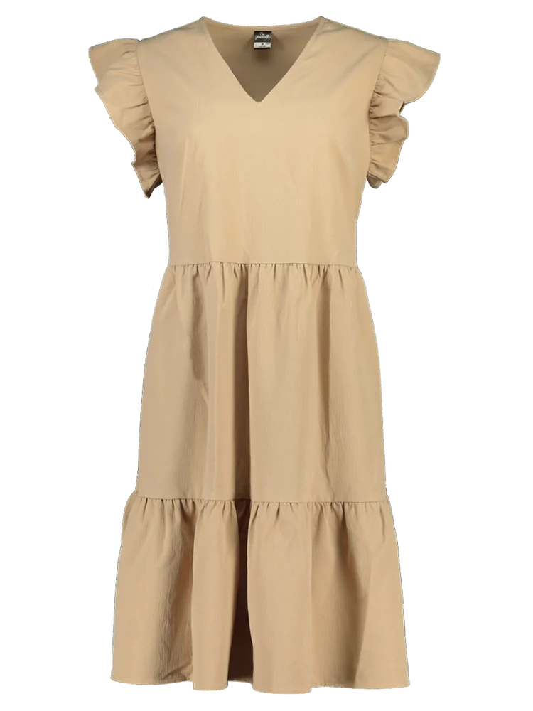 Ruffle Sleeve Midi Dress