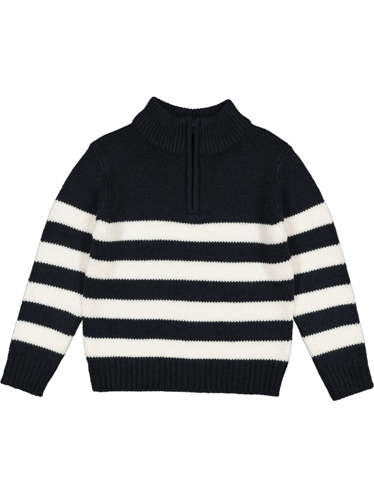 Striped Zip-Neck Knitwear