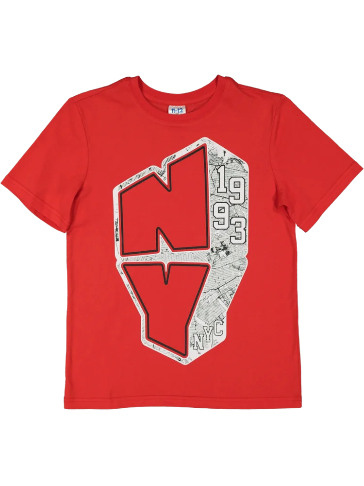 Red Fitted Graphic Printed T-Shirt main image 1