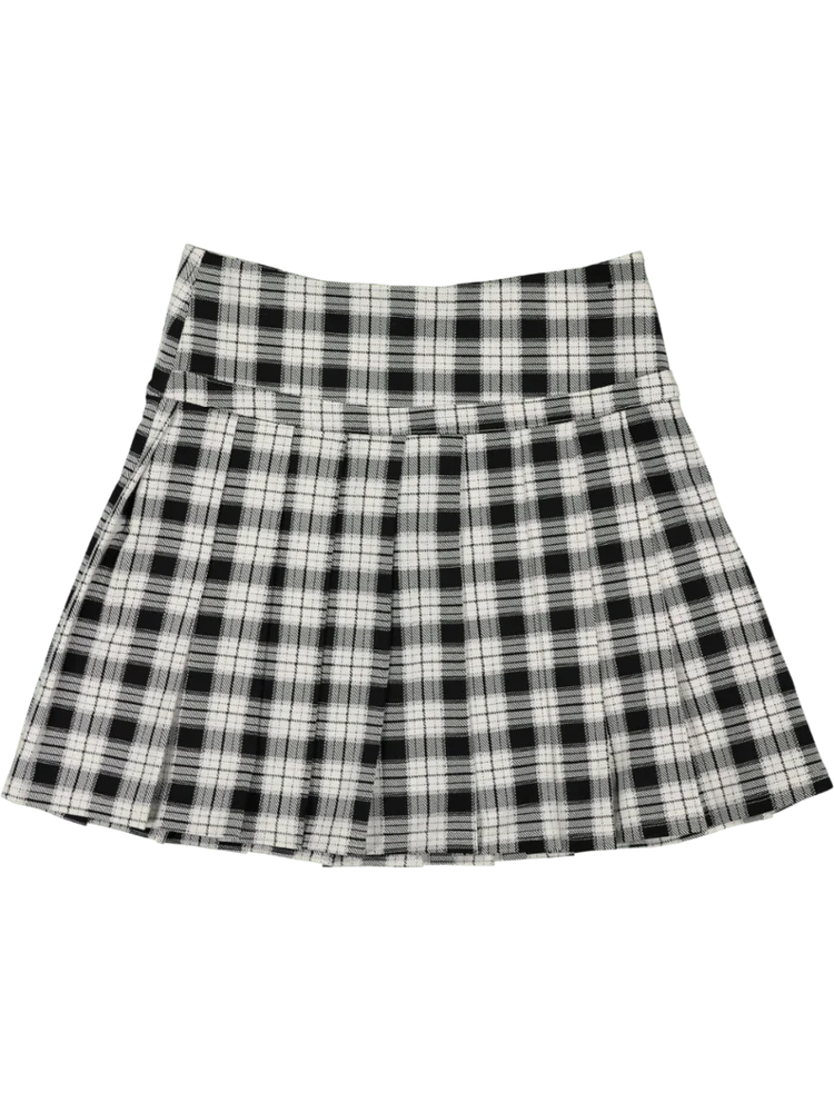 Black And White Pleated Skirt