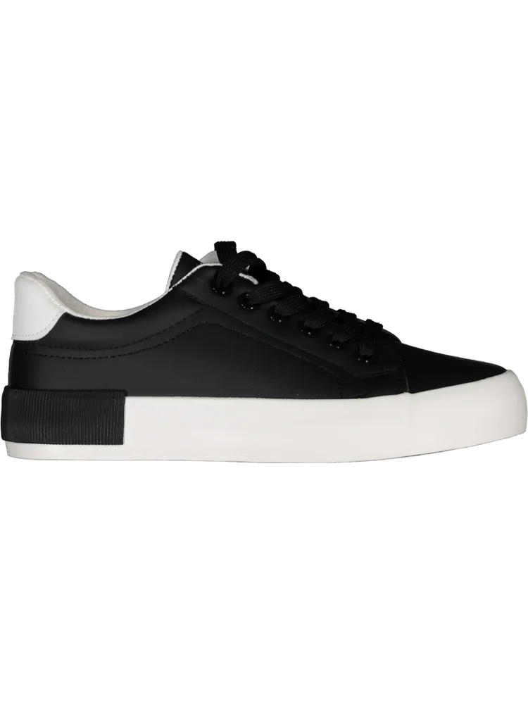 Black And White Lace Up Sneakers