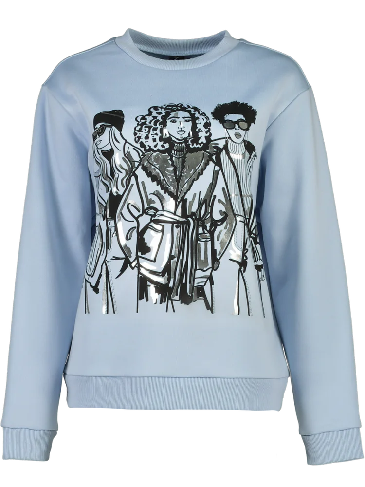 Blue Graphic Sweater
