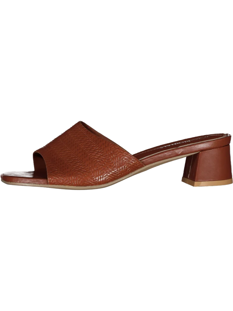 Brown Faux Leather Heel