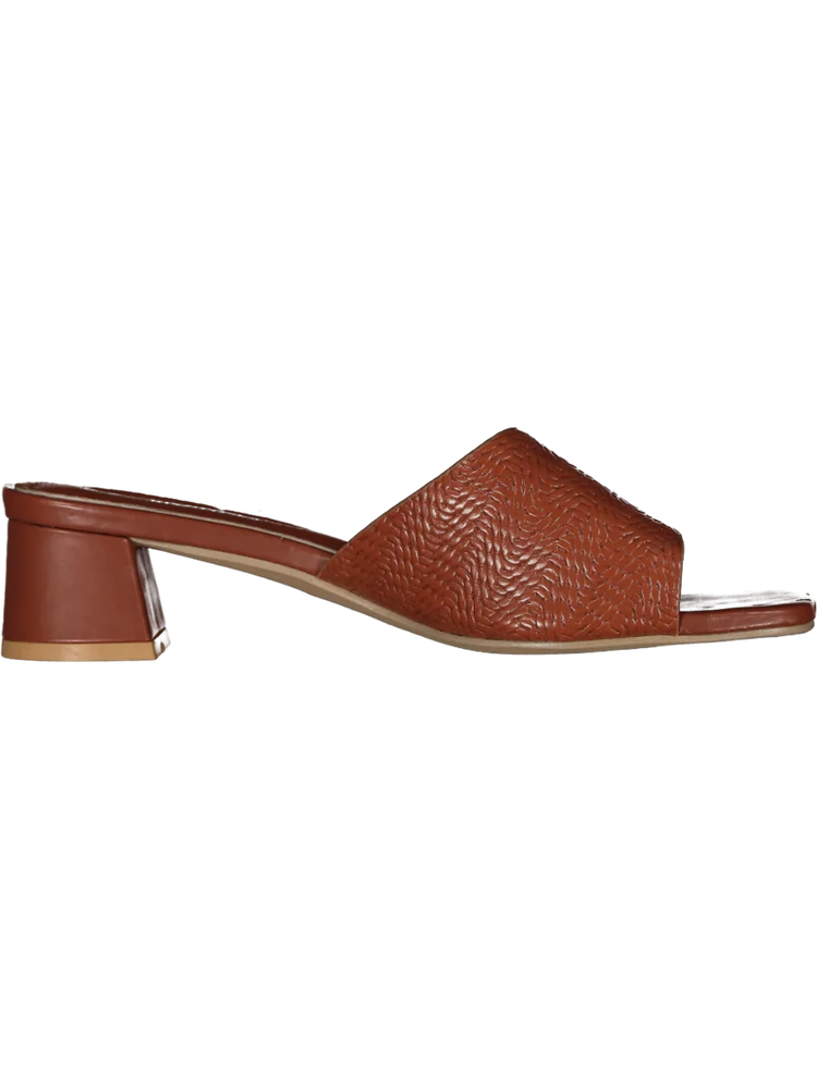 Brown Faux Leather Heel