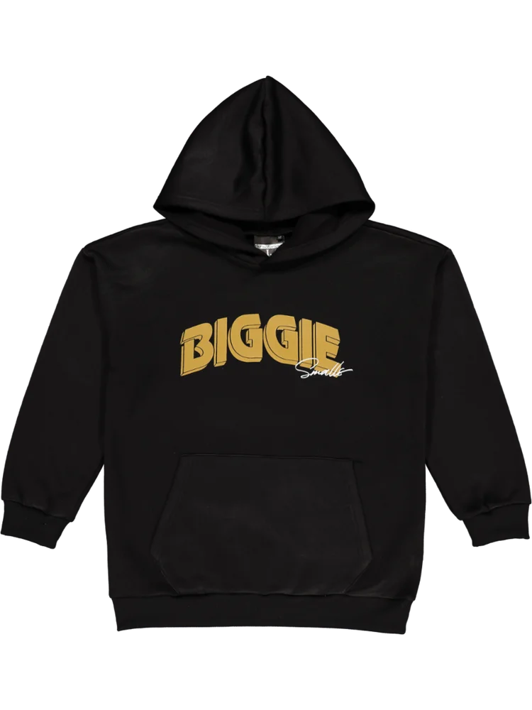 Black Biggie Printed Hoodie