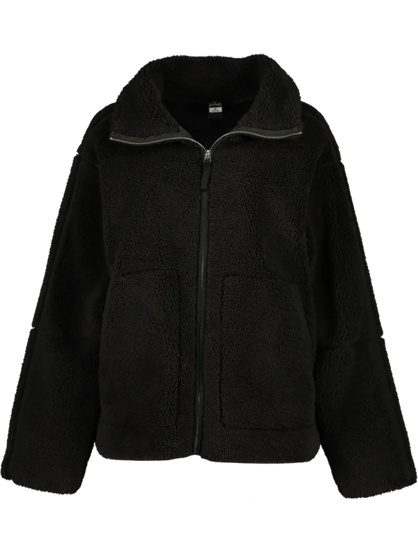 Black Zip Through Teddy Jacket – PEP Online