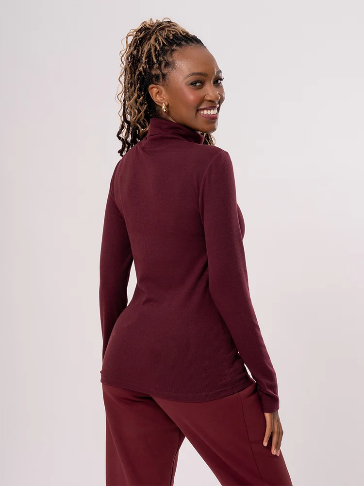 Ribbed Long Sleeve Turtleneck Top – PEP Online