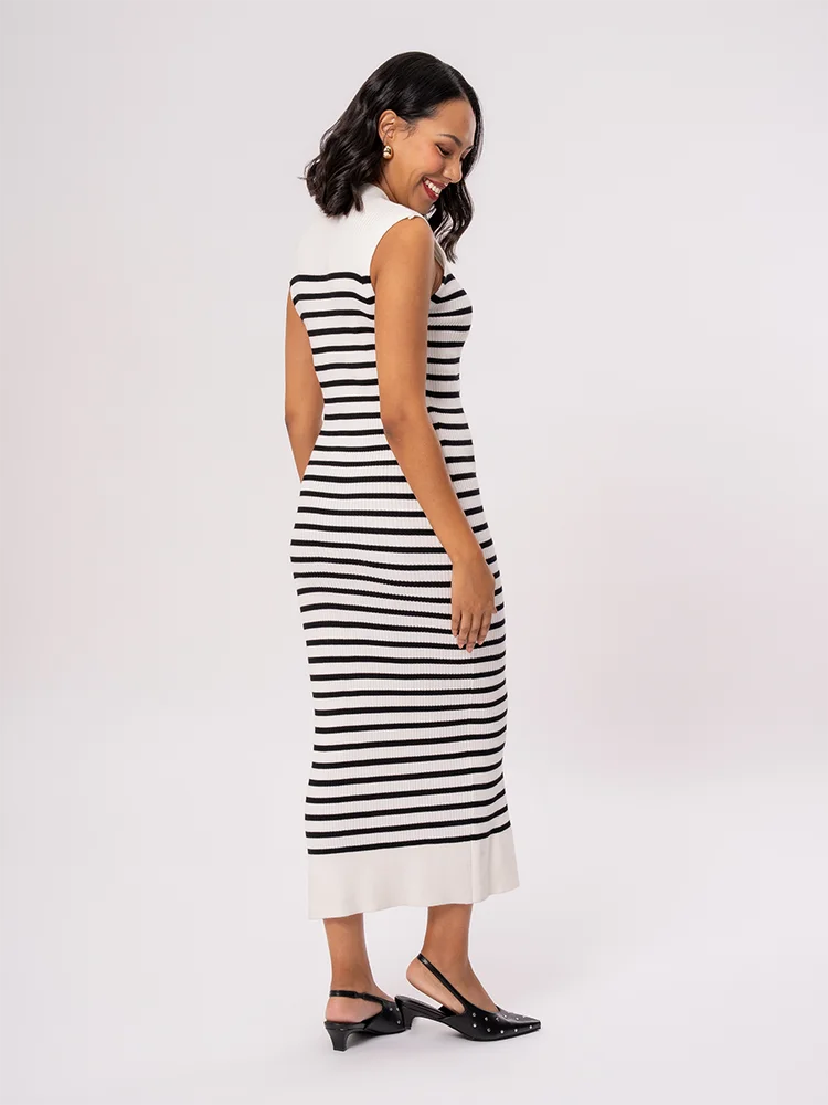 Striped Sleeveless Knit Midi Dress – PEP Online