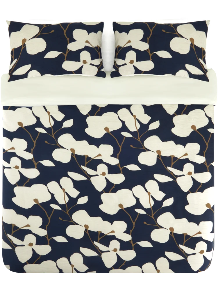 Textured Evie Floral Duvet Cover Set Queen