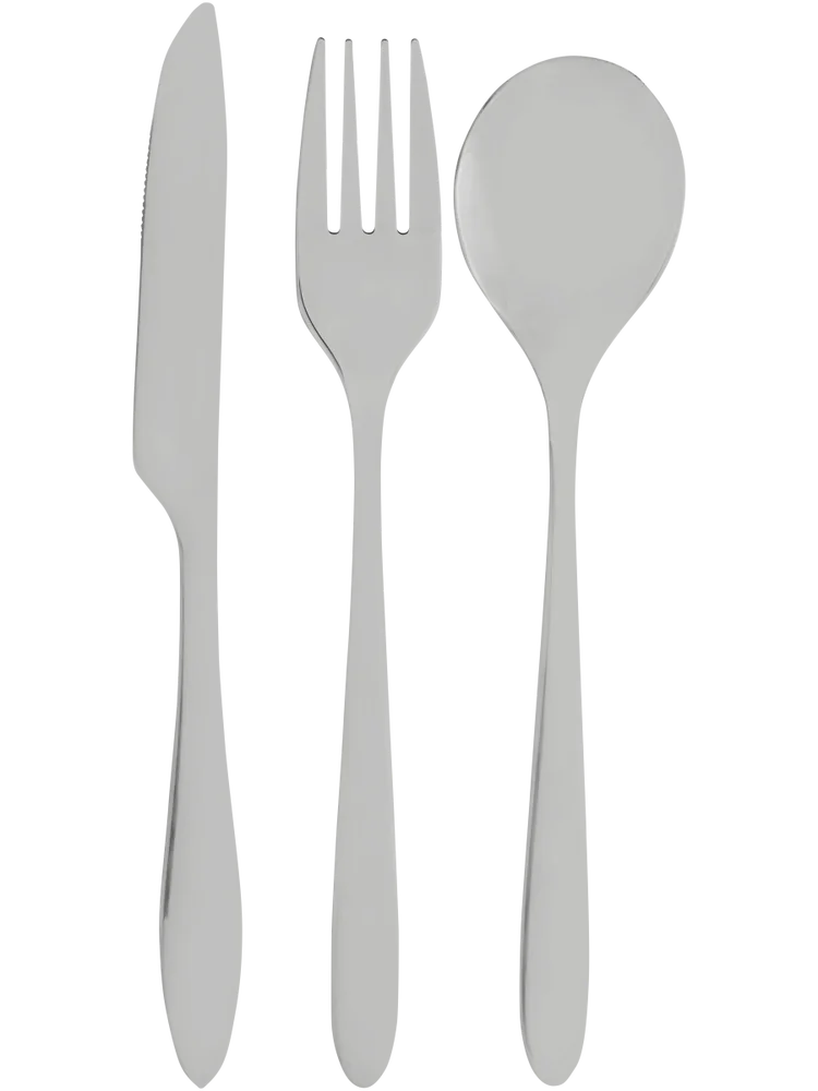 3 Piece Green Stainless Steel Cutlery Set