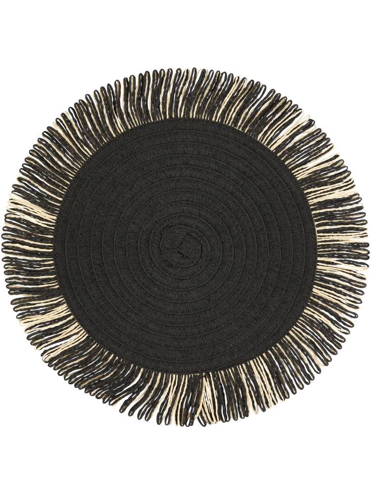 Grey Frill Woven Placemat