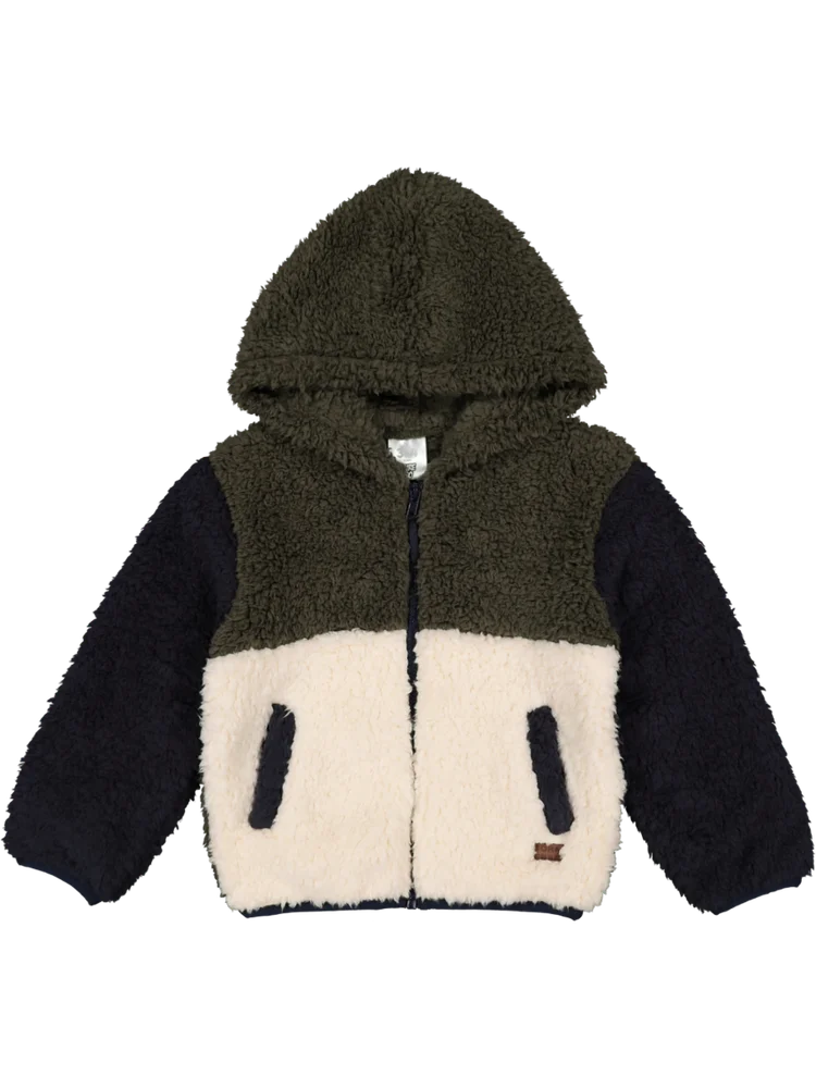 Colour Block Plush Hoodie