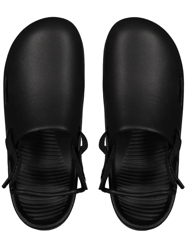 Black Faux Leather Sandals