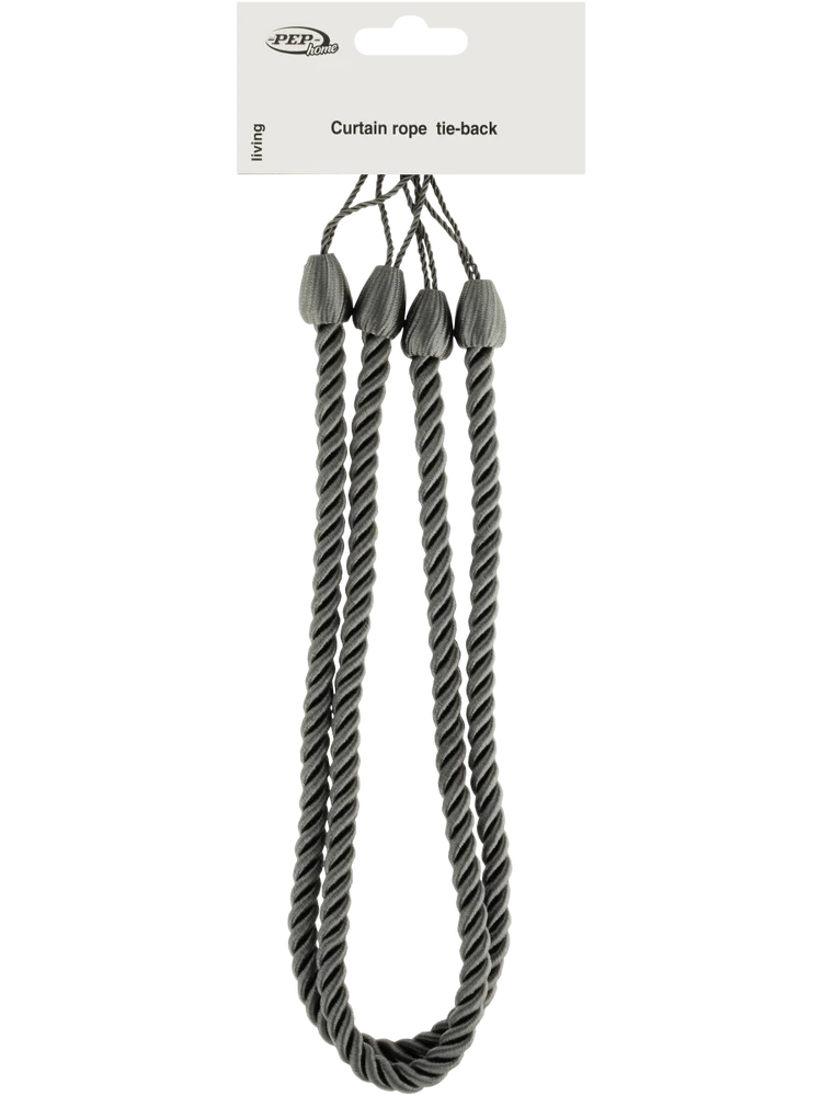 Charcoal Rope Curtain Tieback