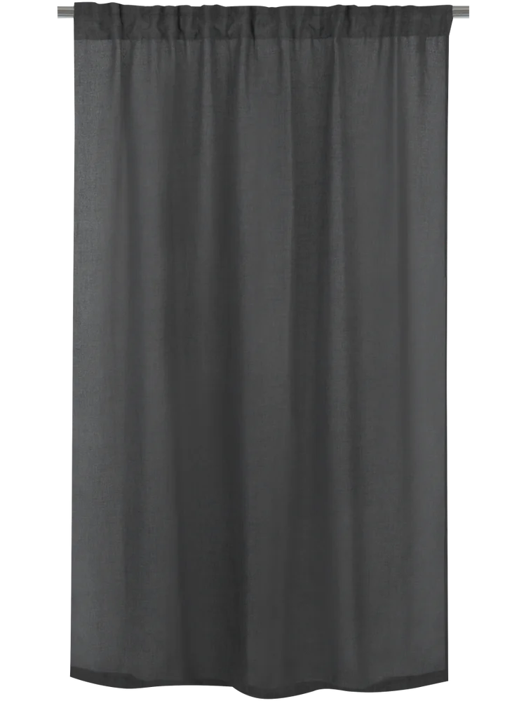 Charcoal Basketweave Unlined Curtain