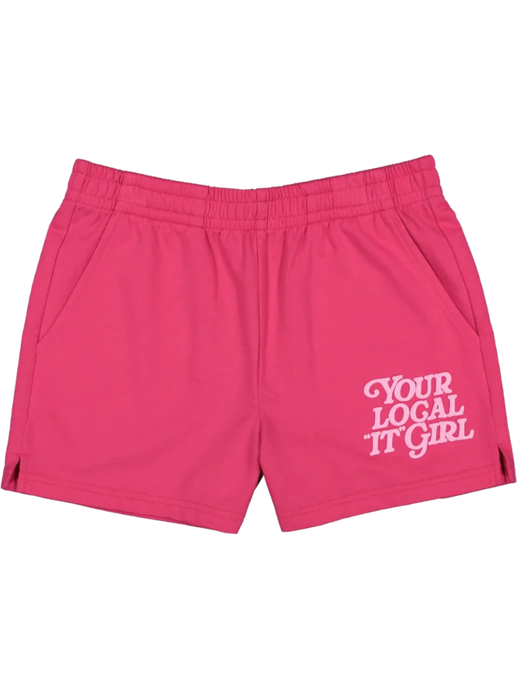 Pink Knit Printed Shorts