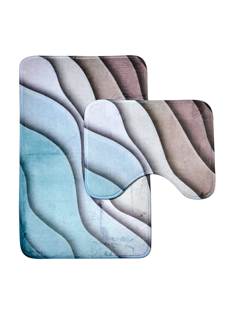 Buy 2 Piece Abstract Wave Bath Mat - Bath Mats | PEP
