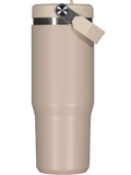 Taupe Stainless Steel Bottle With Flip Straw 890ml (1)